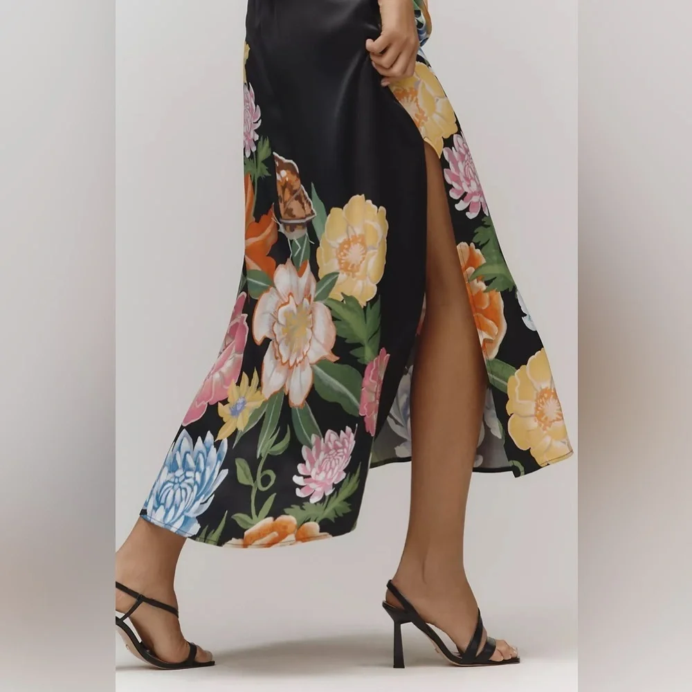 NWT! Floral By Anthropologie Sleeveless Linen Blend Maxi Dress -Size Small 🗝️ - Picture 3 of 4